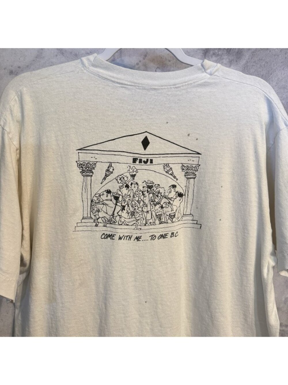 Vintage 90s Fiji Toga Prep T shirt Mens XL White Single Stitch
